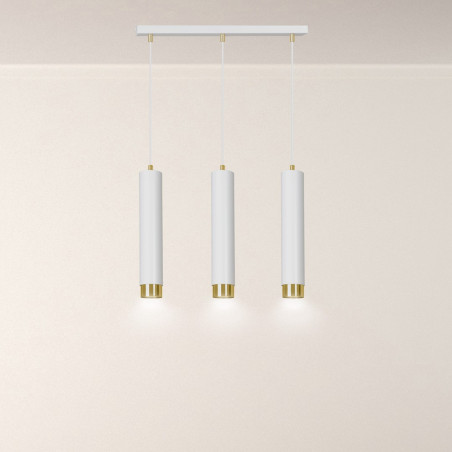 Lampa wisząca  KIBO 3 WH/GOLD 642/3 EMIBIG