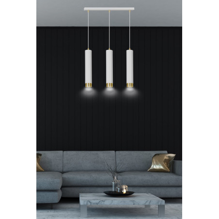 Lampa wisząca  KIBO 3 WH/GOLD 642/3 EMIBIG
