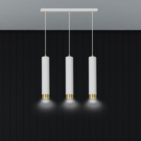 Lampa wisząca  KIBO 3 WH/GOLD 642/3 EMIBIG