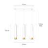 Lampa wisząca  KIBO 3 WH/GOLD 642/3 EMIBIG
