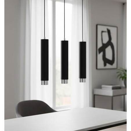 Lampa wisząca  KIBO 3 BL/CHROME 643/3 EMIBIG