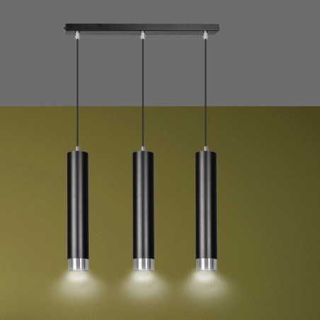 Lampa wisząca  KIBO 3 BL/CHROME 643/3 EMIBIG