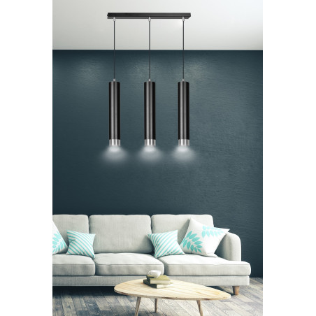 Lampa wisząca  KIBO 3 BL/CHROME 643/3 EMIBIG