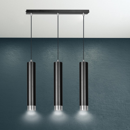 Lampa wisząca  KIBO 3 BL/CHROME 643/3 EMIBIG