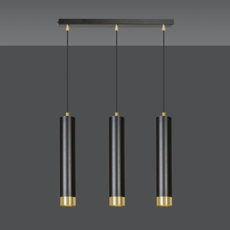 Lampa wisząca  KIBO 3 BL/GOLD 644/3 EMIBIG