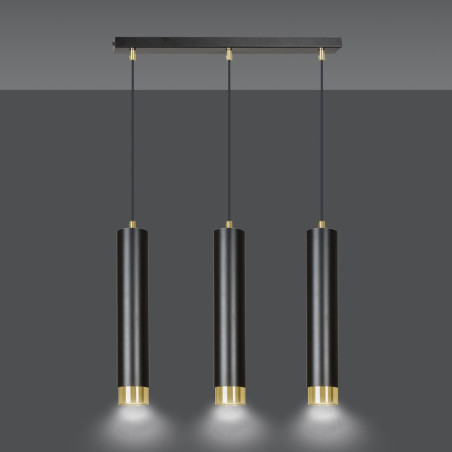 Lampa wisząca  KIBO 3 BL/GOLD 644/3 EMIBIG