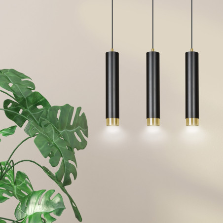 Lampa wisząca  KIBO 3 BL/GOLD 644/3 EMIBIG