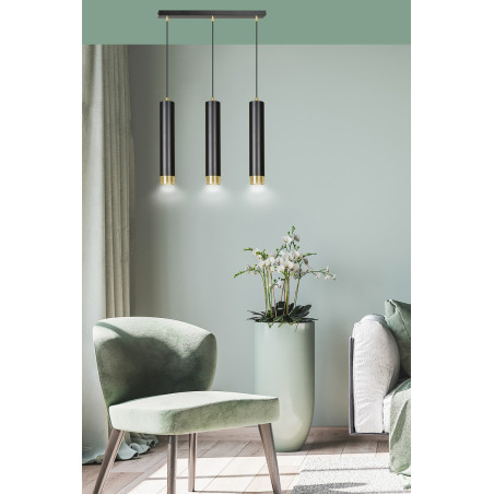 Lampa wisząca  KIBO 3 BL/GOLD 644/3 EMIBIG