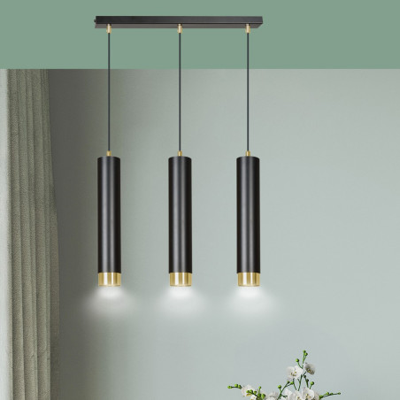 Lampa wisząca  KIBO 3 BL/GOLD 644/3 EMIBIG
