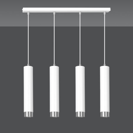 Lampa wisząca  KIBO 4 WH/CHROME 641/4 EMIBIG