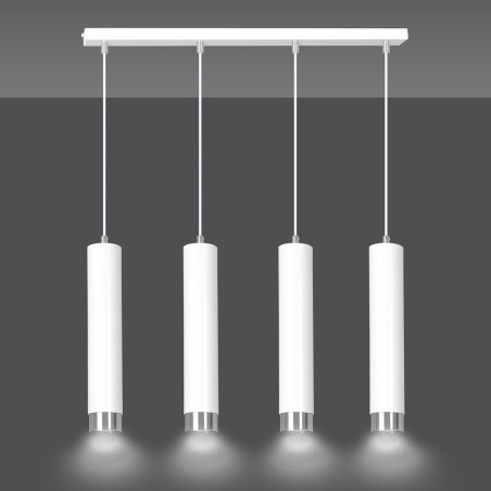 Lampa wisząca  KIBO 4 WH/CHROME 641/4 EMIBIG