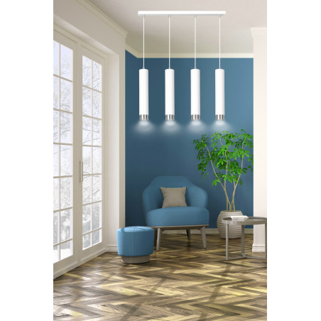 Lampa wisząca  KIBO 4 WH/CHROME 641/4 EMIBIG