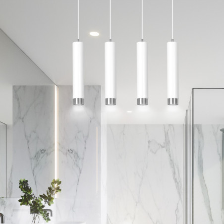 Lampa wisząca  KIBO 4 WH/CHROME 641/4 EMIBIG