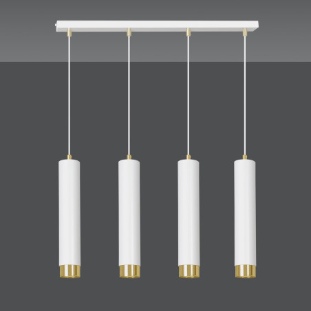 Lampa wisząca  KIBO 4 WH/GOLD 642/4 EMIBIG