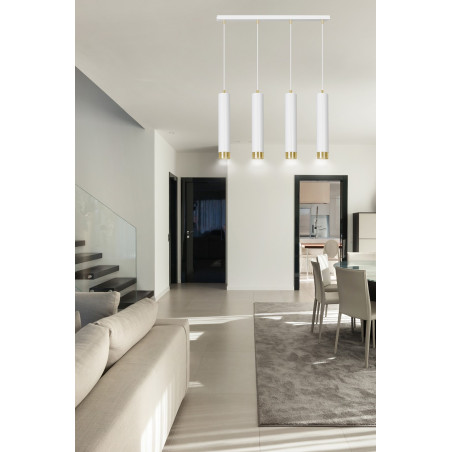 Lampa wisząca  KIBO 4 WH/GOLD 642/4 EMIBIG