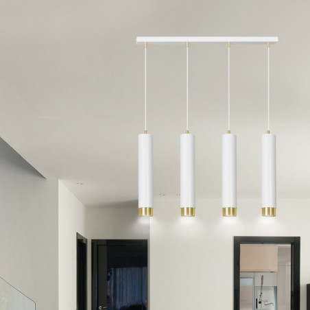 Lampa wisząca  KIBO 4 WH/GOLD 642/4 EMIBIG