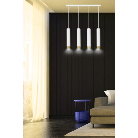 Lampa wisząca  KIBO 4 WH/GOLD 642/4 EMIBIG