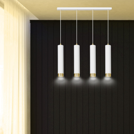 Lampa wisząca  KIBO 4 WH/GOLD 642/4 EMIBIG