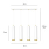 Lampa wisząca  KIBO 4 WH/GOLD 642/4 EMIBIG