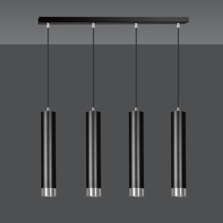 Lampa wisząca  KIBO 4 BL/CHROME 643/4 EMIBIG