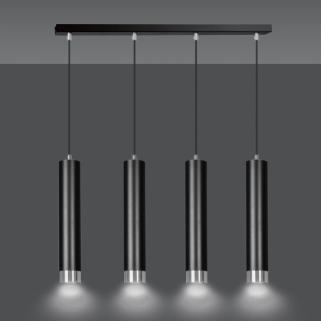 Lampa wisząca  KIBO 4 BL/CHROME 643/4 EMIBIG
