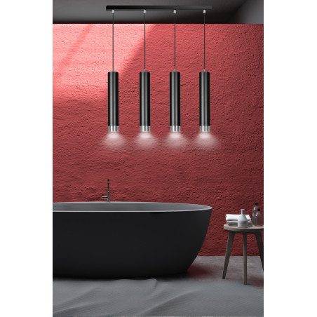 Lampa wisząca  KIBO 4 BL/CHROME 643/4 EMIBIG