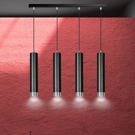 Lampa wisząca  KIBO 4 BL/CHROME 643/4 EMIBIG
