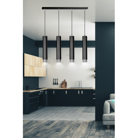 Lampa wisząca  KIBO 4 BL/CHROME 643/4 EMIBIG