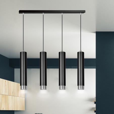 Lampa wisząca  KIBO 4 BL/CHROME 643/4 EMIBIG