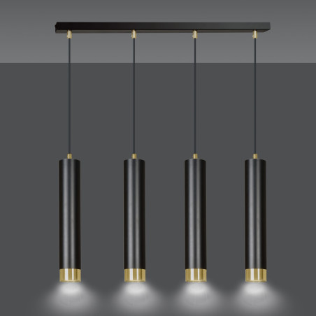 Lampa wisząca  KIBO 4 BL/GOLD 644/4 EMIBIG