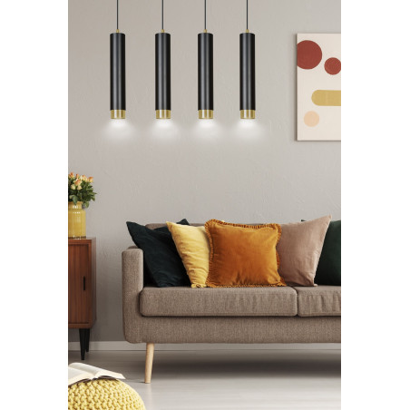Lampa wisząca  KIBO 4 BL/GOLD 644/4 EMIBIG
