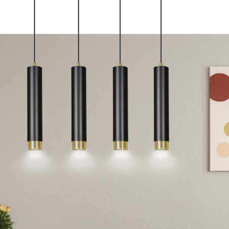 Lampa wisząca  KIBO 4 BL/GOLD 644/4 EMIBIG