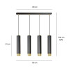 Lampa wisząca  KIBO 4 BL/GOLD 644/4 EMIBIG