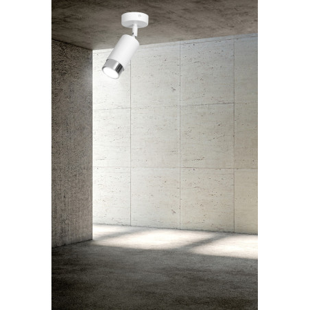 Lampa sufitowa  HIRO 1 WH/CHROME 962/1 EMIBIG