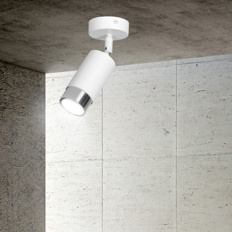 Lampa sufitowa  HIRO 1 WH/CHROME 962/1 EMIBIG