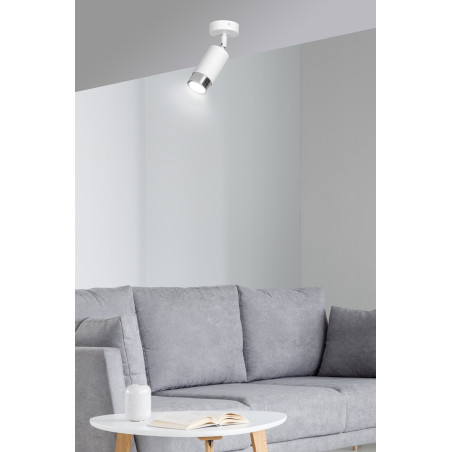 Lampa sufitowa  HIRO 1 WH/CHROME 962/1 EMIBIG