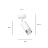 Lampa sufitowa  HIRO 1 WH/CHROME 962/1 EMIBIG