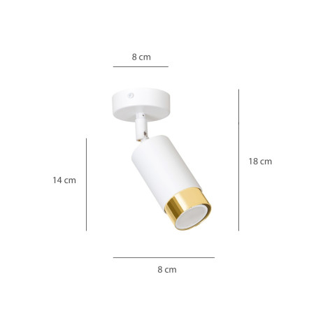 Lampa sufitowa  HIRO 1 WH/GOLD 963/1 EMIBIG