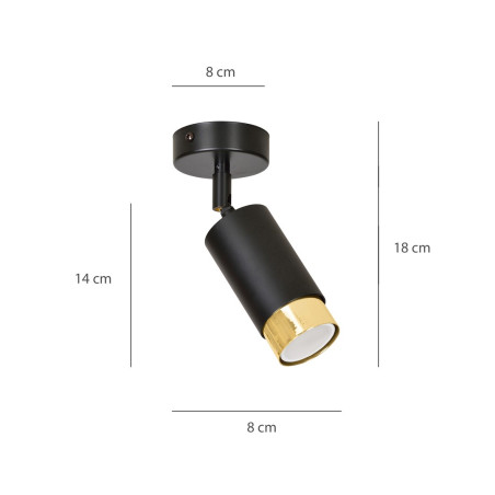 Lampa sufitowa  HIRO 1 BL/GOLD 965/1 EMIBIG