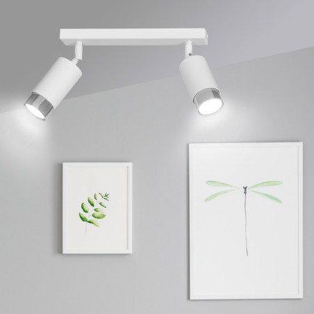 Lampa sufitowa  HIRO 2 WH/CHROME 962/2 EMIBIG