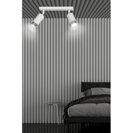 Lampa sufitowa  HIRO 2 WH/CHROME 962/2 EMIBIG