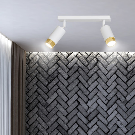 Lampa sufitowa  HIRO 2 WH/GOLD 963/2 EMIBIG