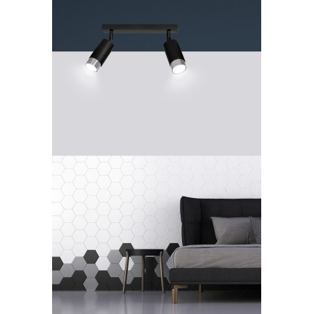 Lampa sufitowa  HIRO 2 BL/CHROME 964/2 EMIBIG