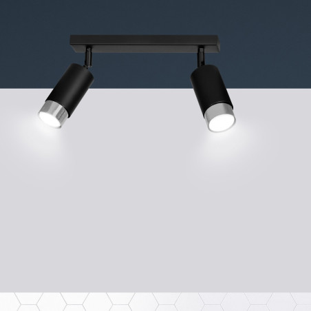 Lampa sufitowa  HIRO 2 BL/CHROME 964/2 EMIBIG