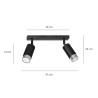 Lampa sufitowa  HIRO 2 BL/CHROME 964/2 EMIBIG