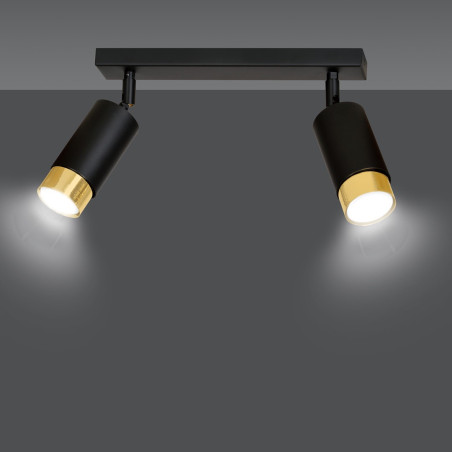 Lampa sufitowa  HIRO 2 BL/GOLD 965/2 EMIBIG