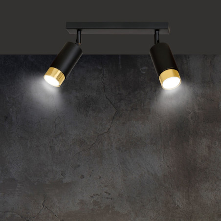 Lampa sufitowa  HIRO 2 BL/GOLD 965/2 EMIBIG