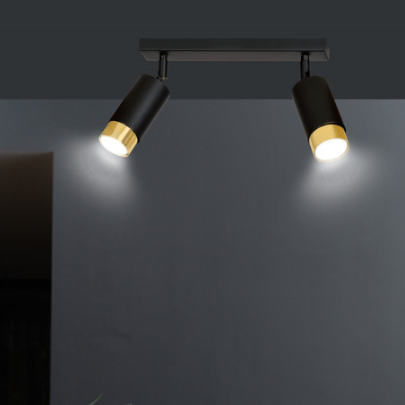 Lampa sufitowa  HIRO 2 BL/GOLD 965/2 EMIBIG