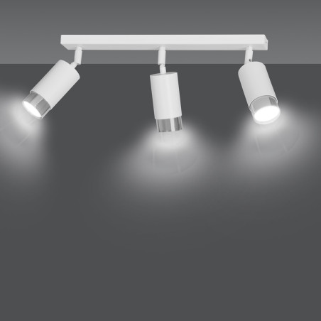 Lampa sufitowa  HIRO 3 WH/CHROME 962/3 EMIBIG