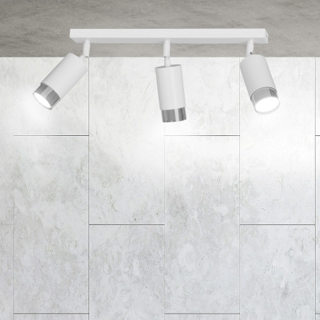 Lampa sufitowa  HIRO 3 WH/CHROME 962/3 EMIBIG